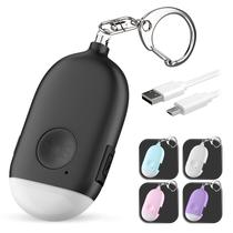 Chaveiro de alarme pessoal WETEN USB recarregável 130dB preto Chaveiro de alarme pessoal WETEN USB recarregável 130dB preto