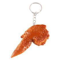 Chaveiro de asa de frango realista em mini PVC para amantes de comida Chaveiro de asa de frango realista em mini PVC para amantes de comida