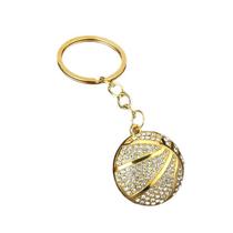 Chaveiro de basquete dourado com strass para fãs