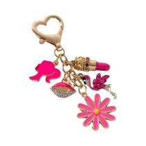 Chaveiro De Batom De Esmalte Feito À Mão Para Mulheres, Design De Rosa, Flamingo, Coração E Animais,