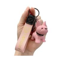 Chaveiro De Bulldog Francês Em Couro PU, Chaveiros De Cão Estilo Punk Para Mulheres E Homens,