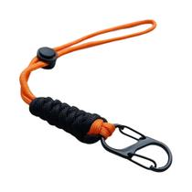 Chaveiro De Corda De Guarda-Chuva Trançado À Mão, Alça De Pulso Para Exterior, Fivela Para Pendurar