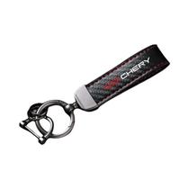 Chaveiro De Couro Carbono Com Anéis Rotativos Em Forma De Ferradura Para Chery Tiggo 2 3 4 5 6 7 8