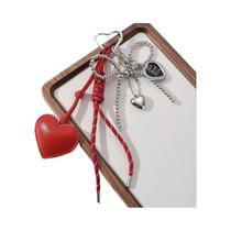 Chaveiro De Couro Com Laço Em Forma De Coração Para Meninas, Pingente Decorativo Para Carro E Bolsa,