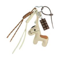 Chaveiro De Couro Em Forma De Pônei, Charmoso, Com Corda De Nylon Trançada, Acessório Decorativo
