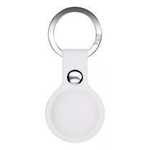 Chaveiro de Couro Faaftech Para Rastreador Faaftag Malas Branco