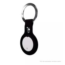 Chaveiro de Couro Faaftech Para Rastreador Faaftag Malas Preto