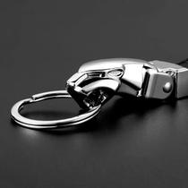 Chaveiro de Couro Genuíno com Cabeça de Leopardo - Para Jaguar F-PACE, XJ, XE, XF, F-TYPE e E-PACE