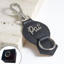 Chaveiro de Couro Preto Pai Fecho Premium