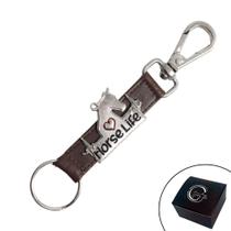 Chaveiro De Couro Slim Mosquete Horse Life Cavalo Country Marrom