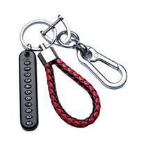 Chaveiro De Couro Trançado DIY Estilo Punk Masculino, Pingente Moderno Para Número De Celular,