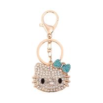 Chaveiro De Cristal Com Strass Hello Kitty Em Forma De Gato, Pingente Para Chave De Carro, Presente