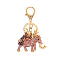 Chaveiro de elefante de luxo com strass, liga de cristal 3D