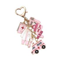 Chaveiro De Esmalte De Ambulância De Desenho Animado Fofo Para Mulheres, Homens, Médicos,