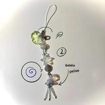 Chaveiro De Estilo Oceânico De Verão Com Conchas E Água-Viva, Charme Para Telefone, Cordão Para