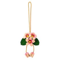 Chaveiro de flor em couro legítimo boho LRTJ, pingente fofo para bolsa, enfeite para bolsa tote e carteira feminina Chaveiro de flor em couro legítimo boho LRTJ, pingente fofo para bolsa, enfeite para bolsa tote e carteira feminina