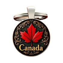 Chaveiro De Folha De Bordo Vermelha Em Liga De Zinco Com Texto CANADÁ Para Chaves De Carro E