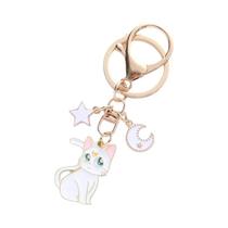 Chaveiro De Liga Metálica Gato Da Lua Fofo Com Design De Gotejamento De Óleo E Pingente De Bolsa