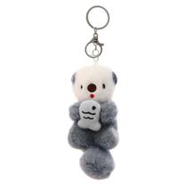 Chaveiro de lontra de pelúcia, lindo chaveiro de pelúcia, 15 cm
