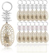 Chaveiro de madeira de batismo de 20 peças Nossa Senhora de Guadalupe Chaveiro de madeira Bautizo Lembrancinhas de batismo Lembrancinhas de comunhão (branco, rosa)
