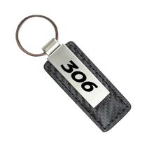 Chaveiro De Metal Com Couro PU Para Carros Peugeot 106 108 206 207 208 306 307 308 407 408 508 607