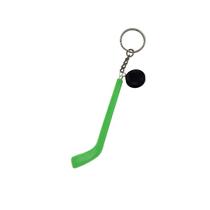 Chaveiro de mini taco de hóquei verde, acessório esportivo Chaveiro de mini taco de hóquei verde, acessório esportivo