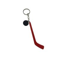 Chaveiro de Mini Taco de Hóquei Vermelho e Prata Acessório Esportivo Chaveiro de Mini Taco de Hóquei Vermelho e Prata Acessório Esportivo