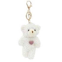 Chaveiro de pelúcia Bear Zitokin Zitokin Bear Plush 13 cm com coração roxo Chaveiro de pelúcia Bear Zitokin Zitokin Bear Plush 13 cm com coração roxo