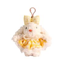Chaveiro de pelúcia com design fofo de coelho com orelhas caídas