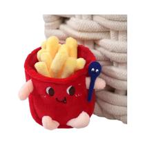 Chaveiro De Pelúcia Criativo Em Formato De Batata Frita E Hambúrguer Para Mochila E Carro, Decoração