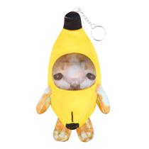 Chaveiro de pelúcia Crying Banana Cat com som Happy Funny Baby Chaveiro de pelúcia Crying Banana Cat com som Happy Funny Baby