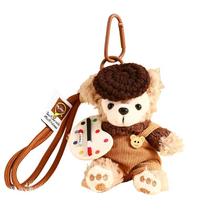 Chaveiro de pelúcia Cute Artist Teddy Chaveiro com boina Chaveiro de pelúcia Cute Artist Teddy Chaveiro com boina