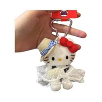 Chaveiro De Pelúcia De Gatinho Fofo, Boneco De Animal De Desenho Animado Com Chapéu, Pingente De