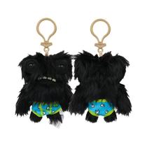 Chaveiro De Pelúcia Engraçado Monstro Dentuço Feio Olhos Grandes Estranhinho Com Som De Grito,