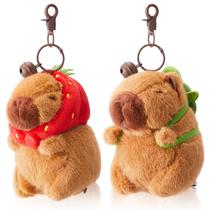 Chaveiro de pelúcia Toy Simgoing Capybara com bolsa de tartaruga e capuz