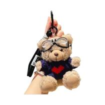 Chaveiro De Pelúcia Urso Panda Com Pingente De Câmera, Óculos De Sol Criativos E Suporte Para Chave