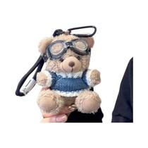 Chaveiro De Pelúcia Urso Panda Com Pingente De Câmera, Óculos De Sol Criativos E Suporte Para Chave