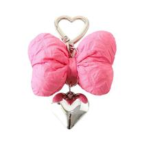 Chaveiro De Pendente Em Forma De Laço De Algodão Multicolorido, Pendente De Bolsa De Metal De Alta