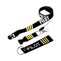 Chaveiro De Piloto Com 4 Listras E Fivela De Segurança Destacável, Conjunto De Etiqueta De Bagagem Chaveiro De Piloto Com 4 Listras E Fivela De Segurança Destacável, Conjunto De Etiqueta De Bagagem