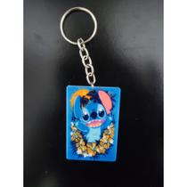 Chaveiro de Plástico Lilo Stich Com Argola 6x4cm