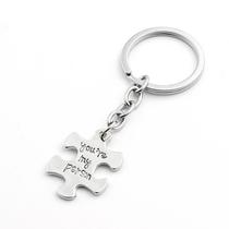 Chaveiro de quebra-cabeça: liga de zinco prateado, você é minha pessoa