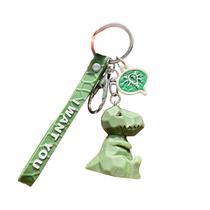 Chaveiro de resina verde Dinossauro T-Rex Chaveiro de silicone Chaveiro de resina verde Dinossauro T-Rex Chaveiro de silicone
