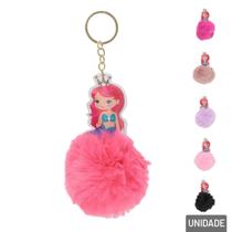 Chaveiro de Sereia 11cm com Pompom Color - Tudo em Caixa