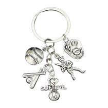 Chaveiro de softball com tema I Love Softball para fãs de softball
