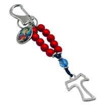 Chaveiro Dezena Carlo Acutis Cruz Tau