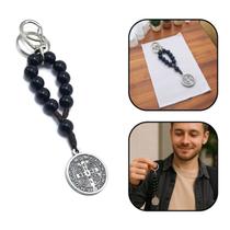 Chaveiro Dezena De São Bento Preto Prata Velha