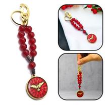 Chaveiro Dezena Espírito Santo Vermelho Dourado Chaveiro Dezena Espírito Santo Vermelho Dourado