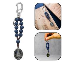 Chaveiro Dezena Nossa Senhora das Graças Azul Níquel Chaveiro Dezena Nossa Senhora das Graças Azul Níquel
