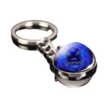 Chaveiro Do Zodíaco Com 12 Signos, Pingente De Bola De Vidro Luminosa De Dois Lados, Presente