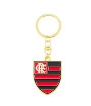 Chaveiro Dourado Escudo Time 4cm Flamengo - mileno
